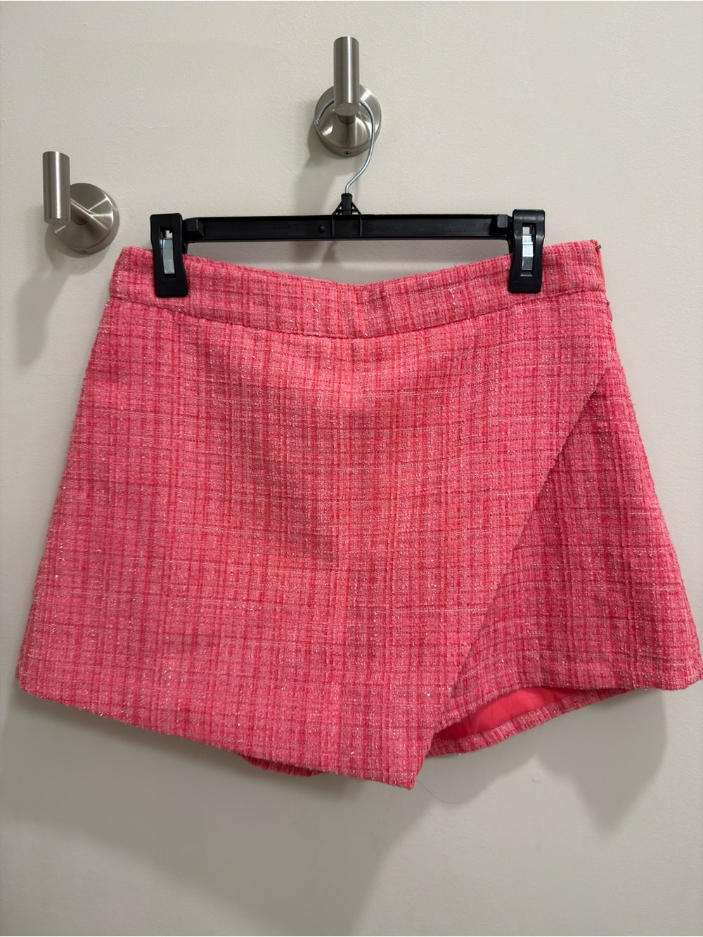 Aqua Coral Pink Tweed Skort